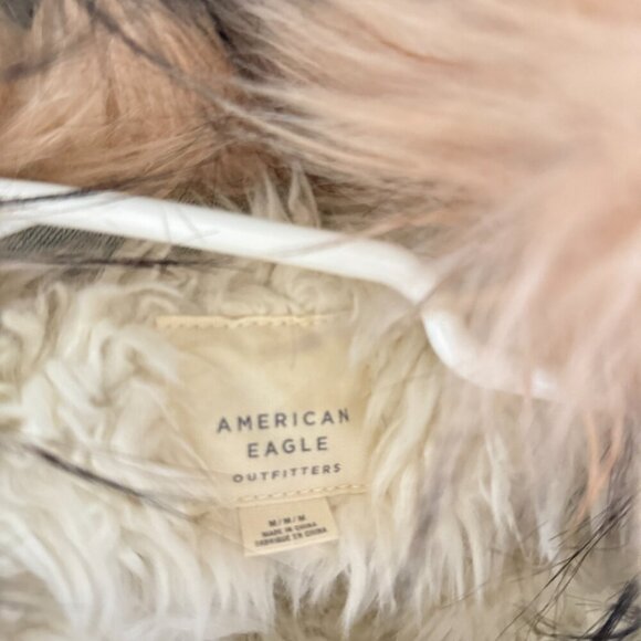 American Eagle AEO denim Jacket with fur and sherpa lining jean coat Small - Picture 7 of 7